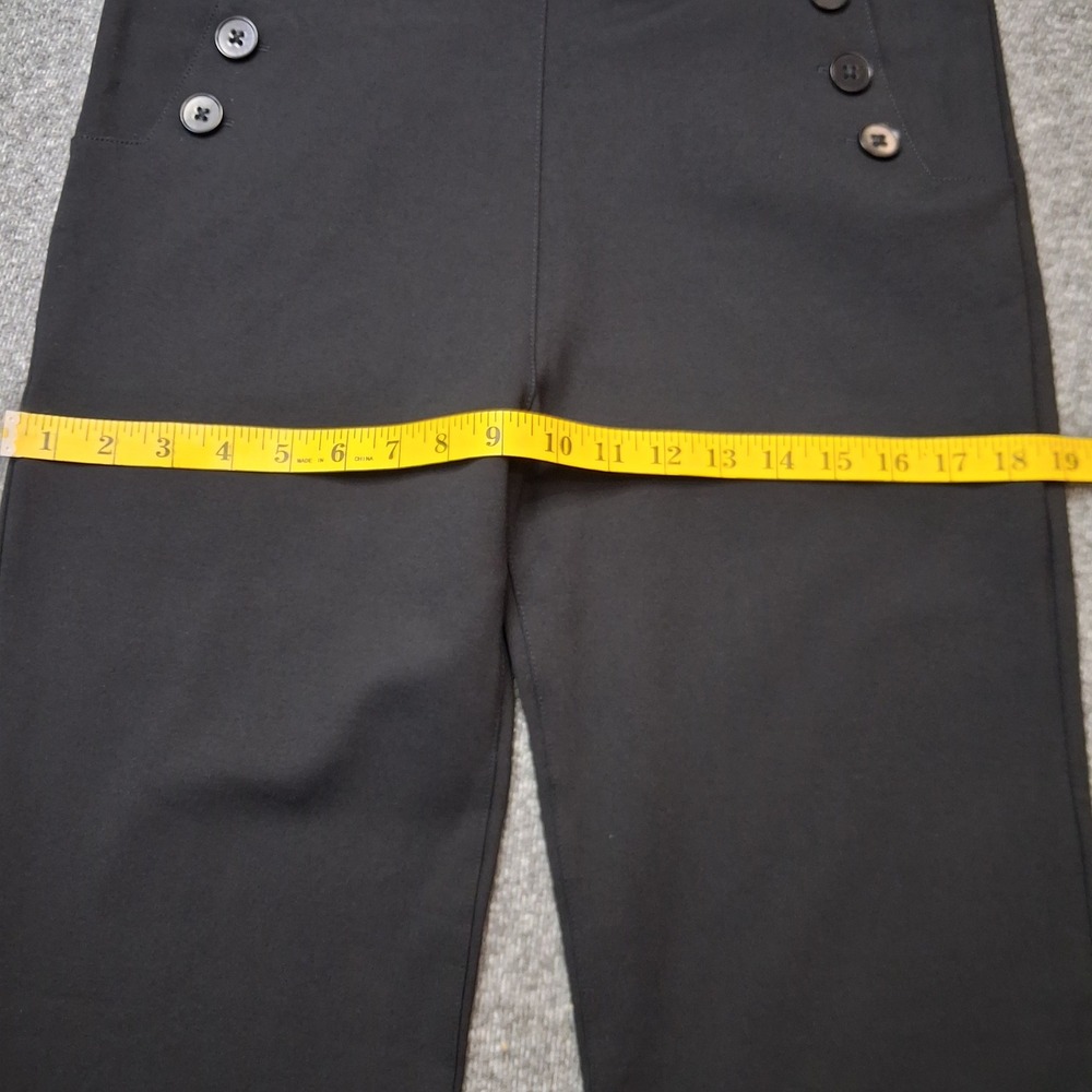 Betabrand Dress Pant Yoga Pant Black Sailor Button Pull On Bootcut Womens Sz L - Picture 7 of 13